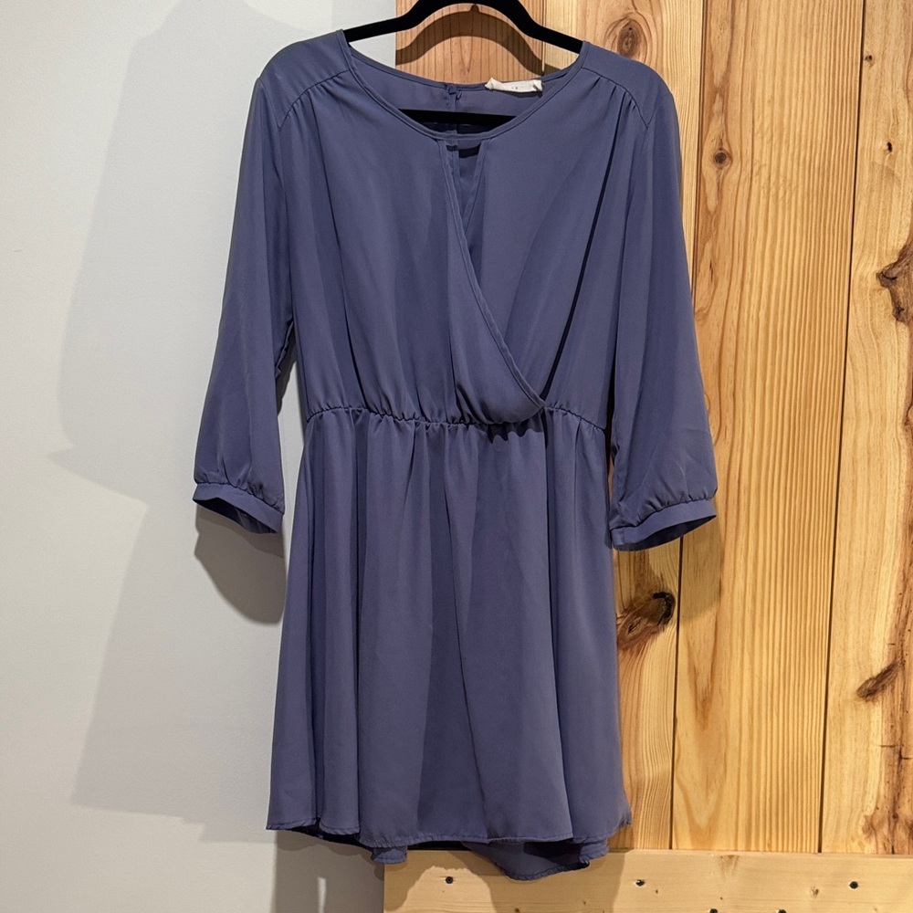 Elegant Blue Wrap Dress